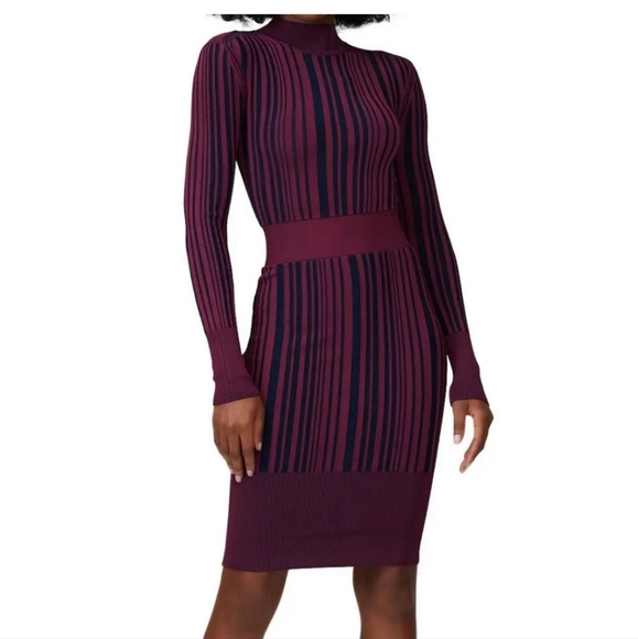 Herve Leger Dresses & Skirts - Hervé Léger Striped Sheath Knit Dress in Purple, Womens Bodycon Size S MSRP $990